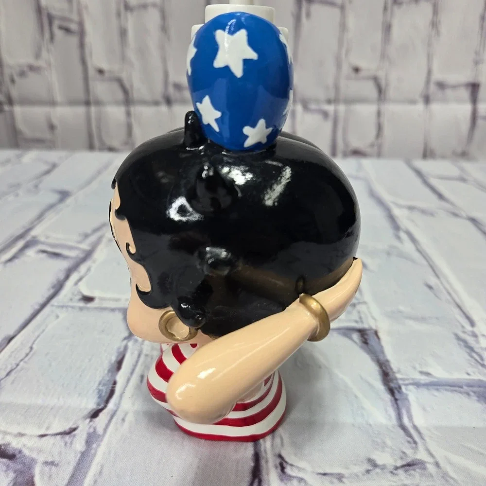 Betty Boop‎ Red White Striped Swimsuit Blue Star Bow Liquid Soap Dispenser Pump